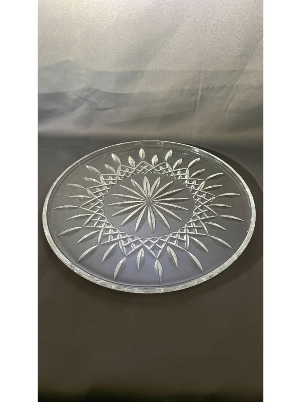 Vintage Waterford Cut Crystal Lismore Platter Cake Plate Elegant 12"